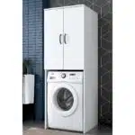 Meuble Machine à Laver 2 Portes et 2 Étagères Blanc (7)
