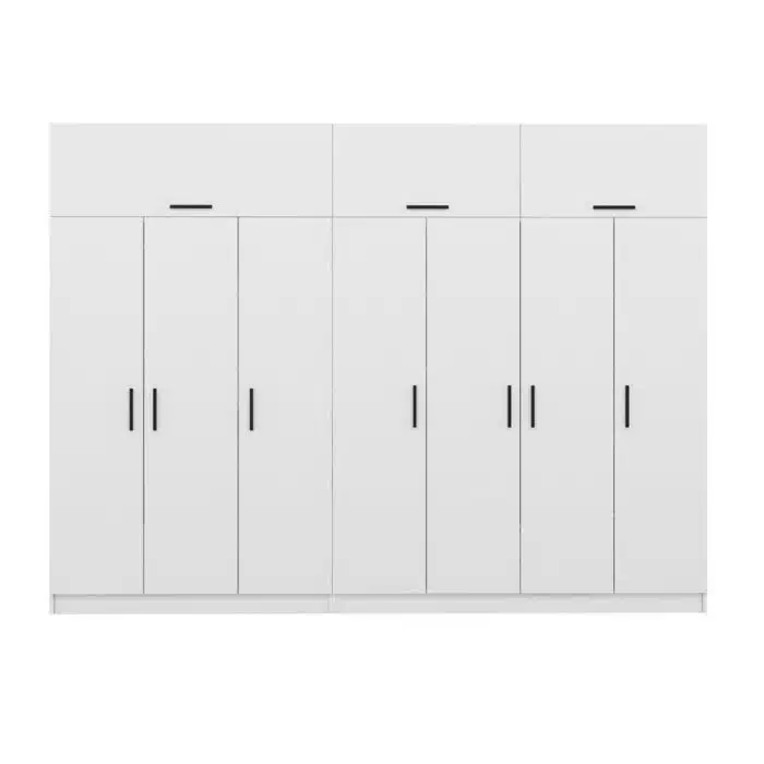 armoire chambre 7 portes blanche moderne