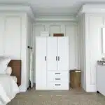 armoire rangement chambre avec penderie et étagères
