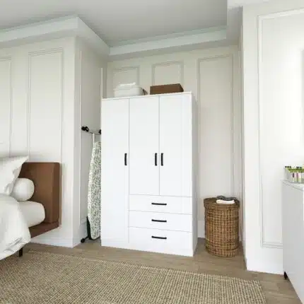 dressing armoire penderie 3 portes et 3 tiroirs