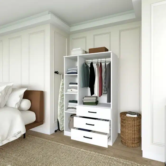 dressing penderie 3 portes et 3 tiroirs blanche tunisie