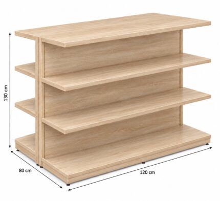 rayonnage central double face sonoma 120cm